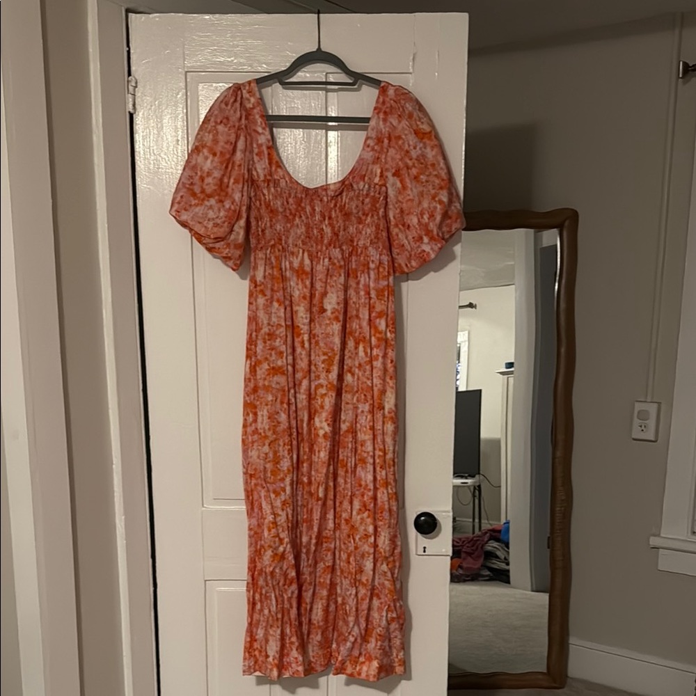 Floral Orange Dress